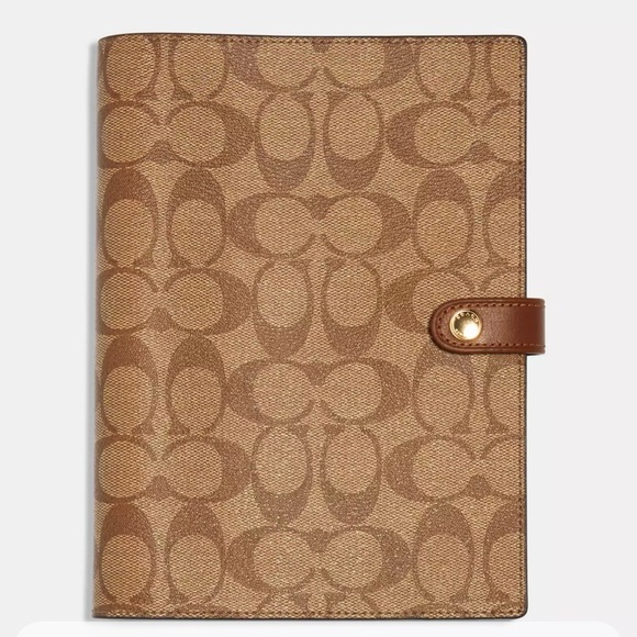 Coach | Office | Nwt Notebook In Signature Khaki Canvas | Poshmark